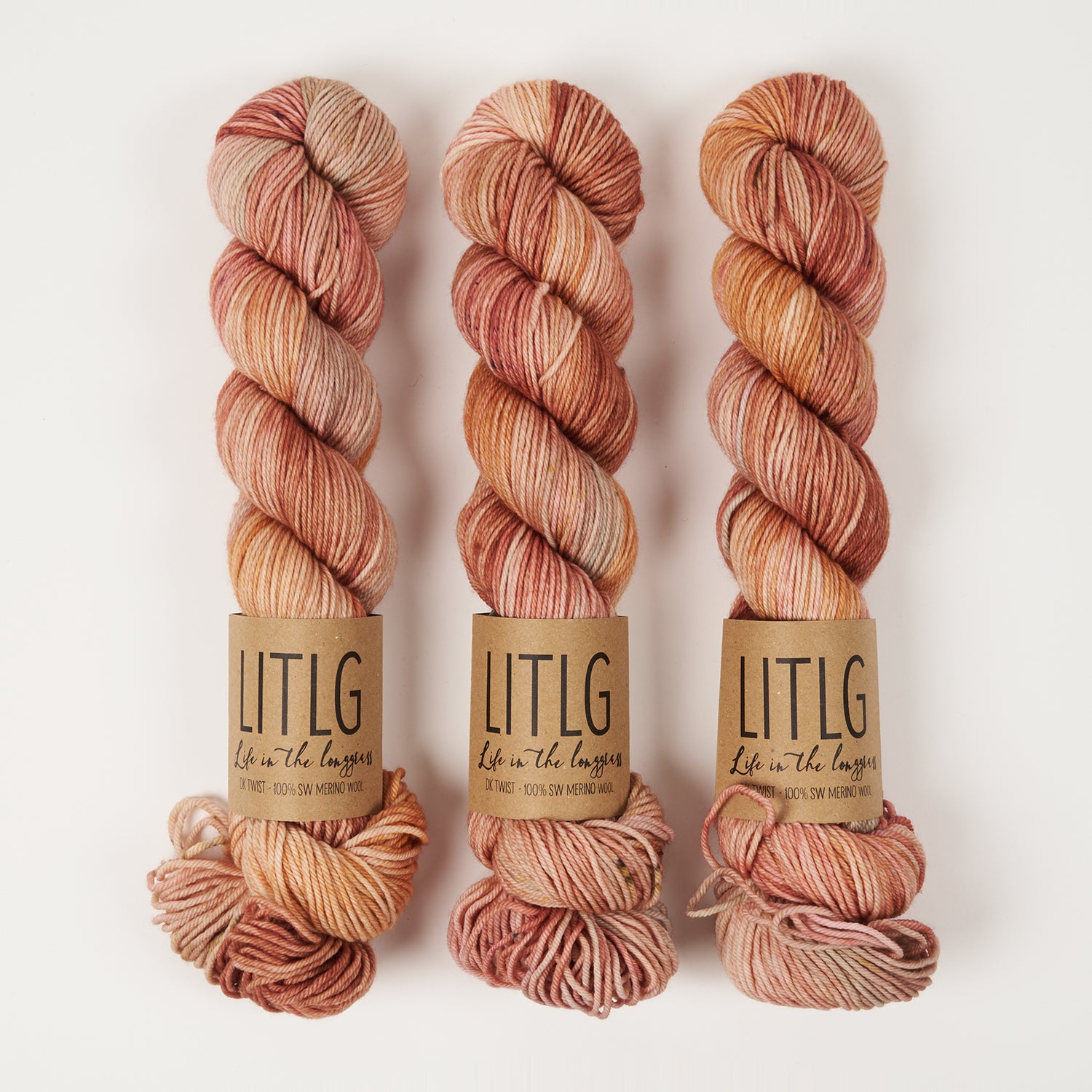 Life in The Long Grass LITLG DK TWIST - TAWNEY Merino wool DK pink multicolour Yarn