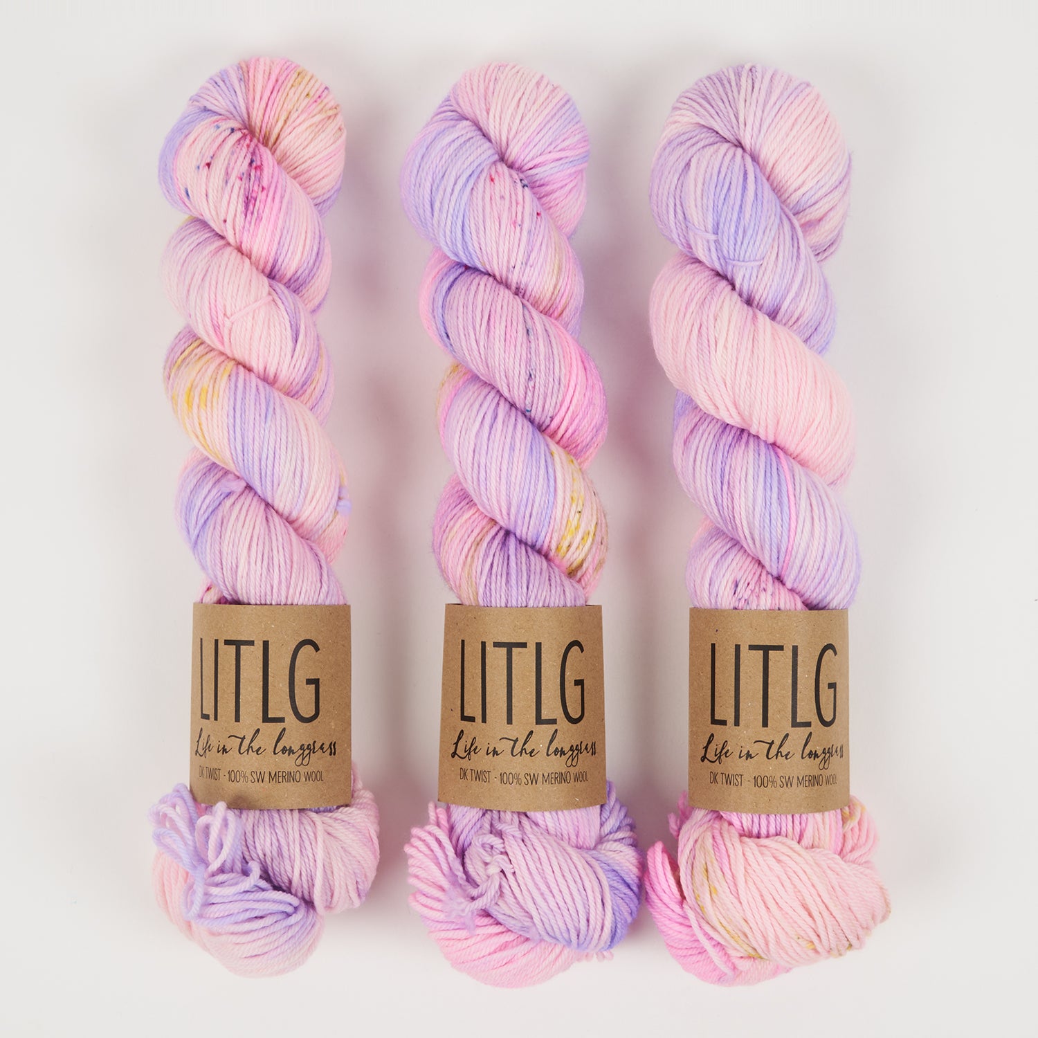 Life in The Long Grass LITLG DK TWIST - FIZZ Merino wool DK pink multicolour Yarn