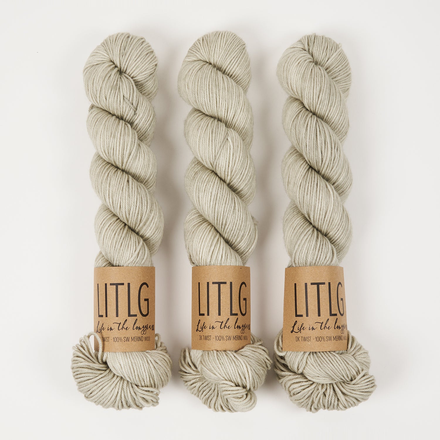 Life in The Long Grass LITLG DK TWIST - OYSTER Merino wool DK grey Yarn