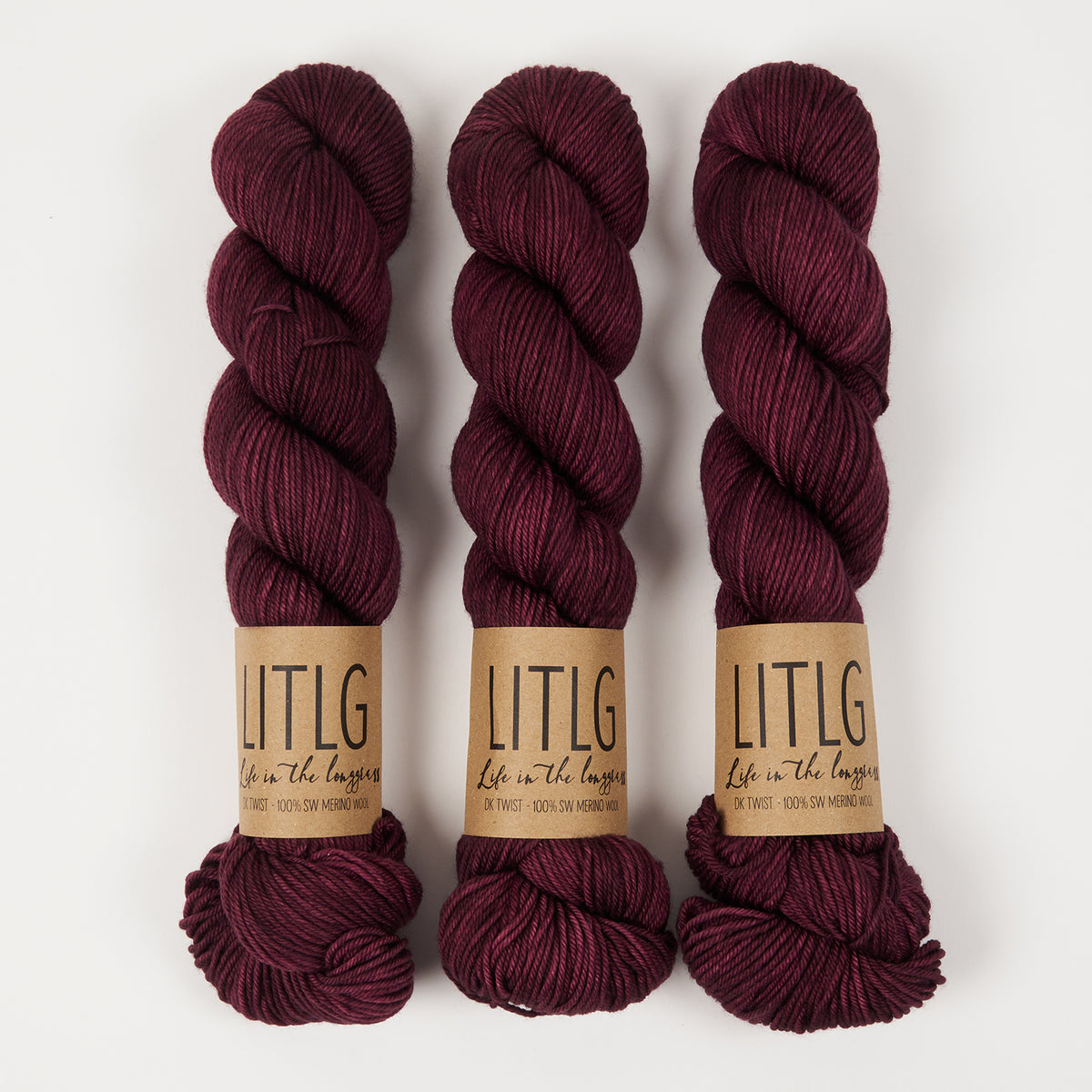 Life in The Long Grass LITLG DK TWIST - PLUM Merino wool DK red Yarn