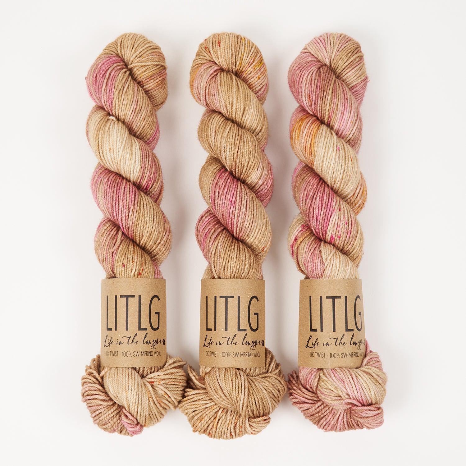 Life in The Long Grass LITLG DK TWIST - ROSEGOLD Merino wool DK pink beige Yarn