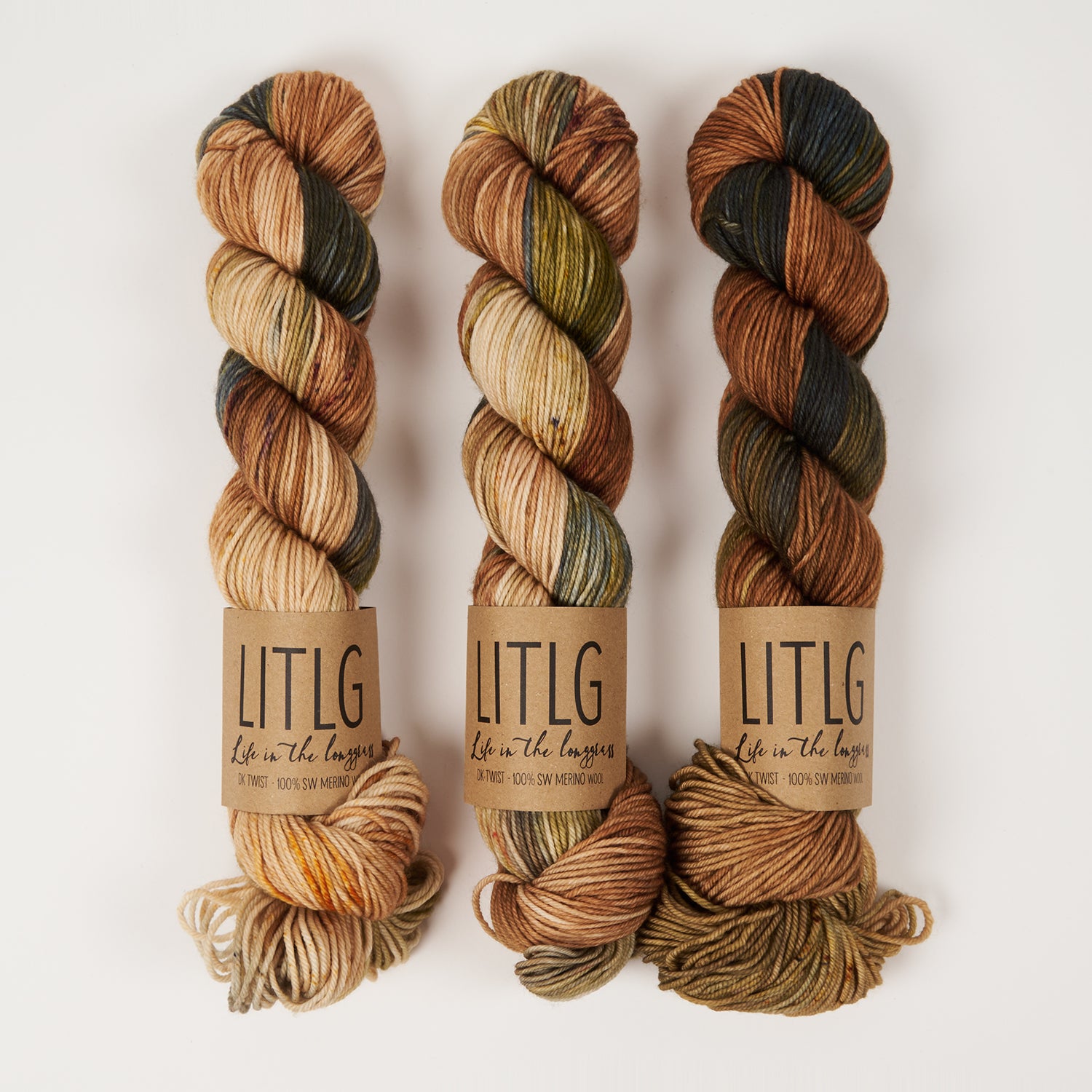 Life in The Long Grass LITLG DK TWIST - WINTERVIEW Merino wool DK multicolour brown Yarn