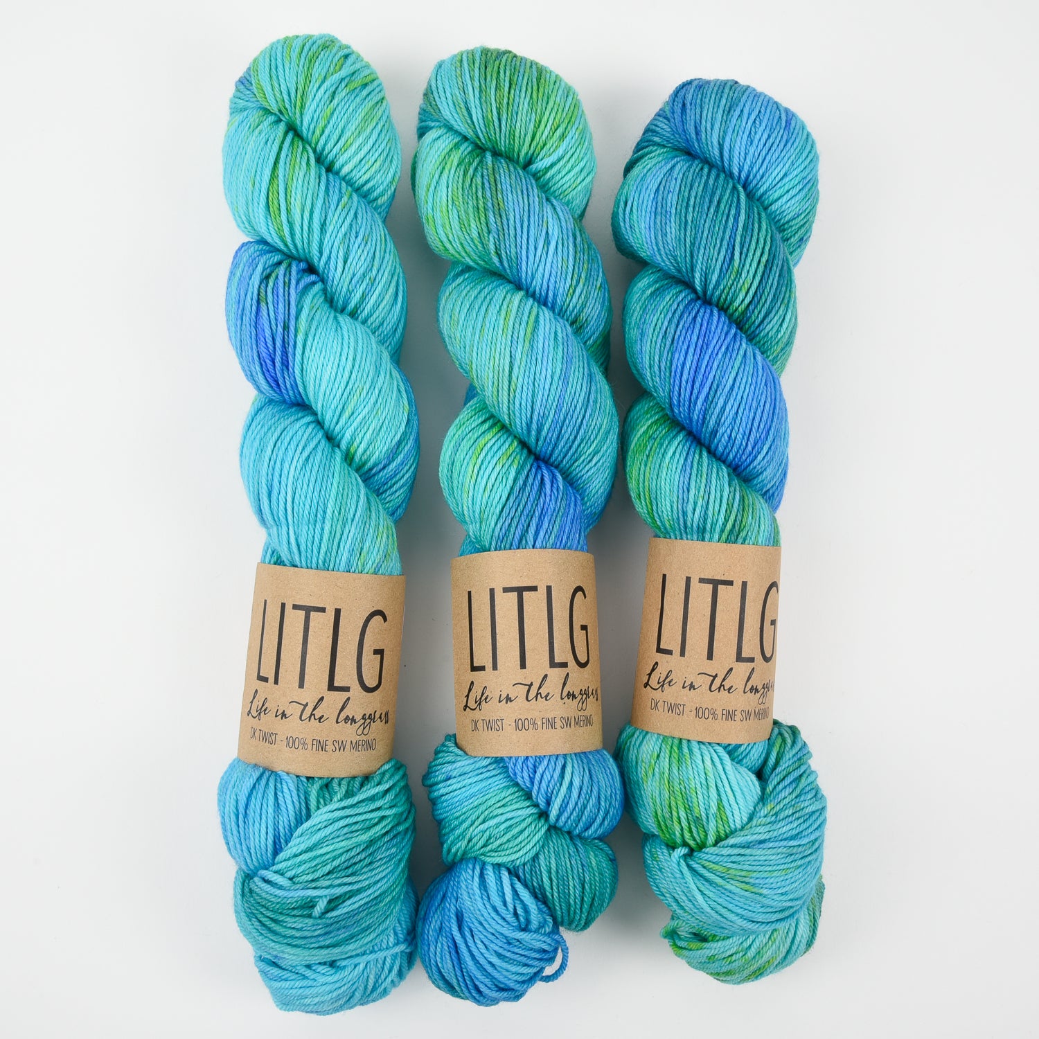 Life in The Long Grass LITLG DK TWIST - AURORA Merino wool DK blue Yarn