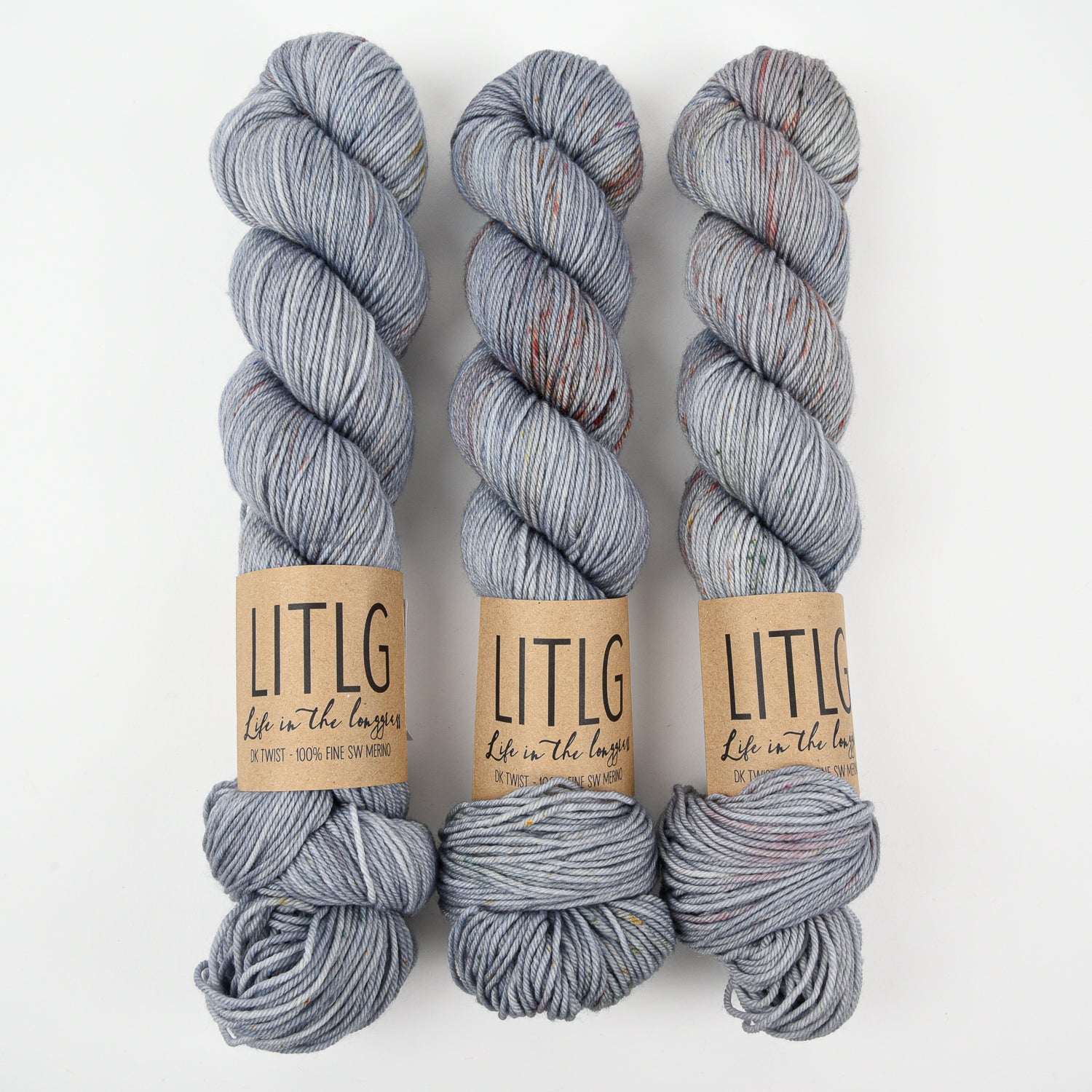 Life in The Long Grass LITLG DK TWIST - UISCE Merino wool DK grey Yarn