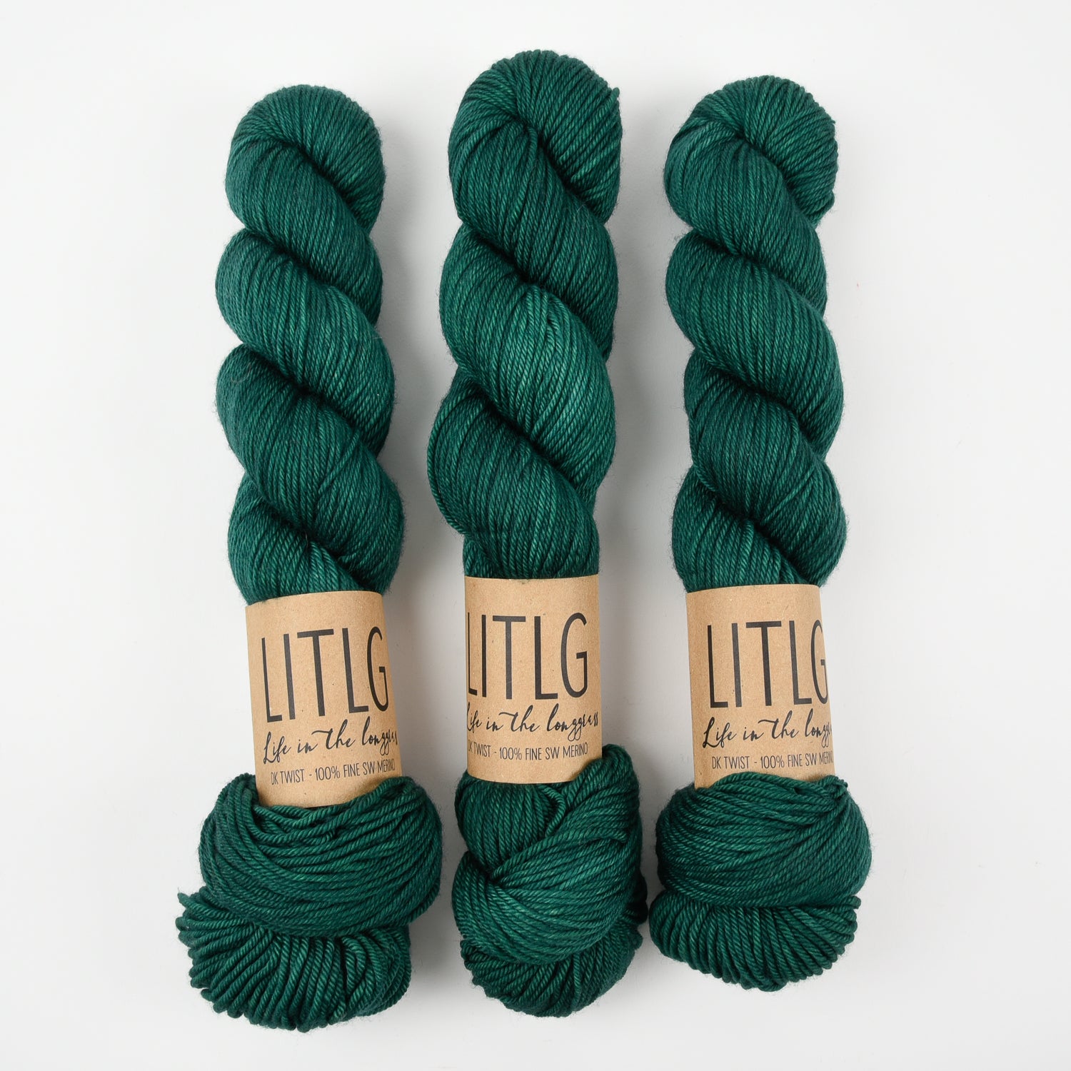 Life in The Long Grass LITLG DK TWIST - WOLF GREEN Merino wool DK green Yarn