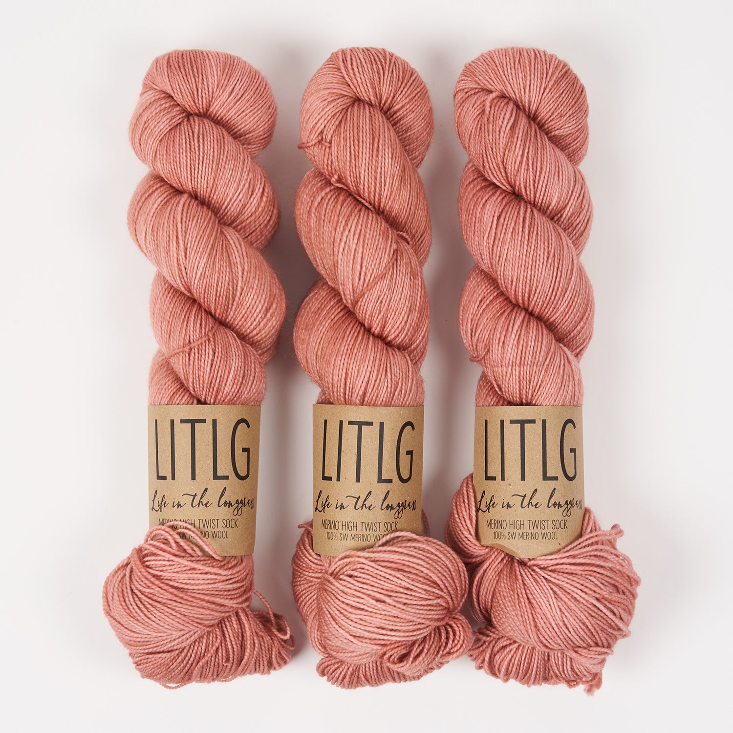 Life in The Long Grass HIGH TWIST SOCK - ANTIQUE Merino wool Fingering coral Yarn