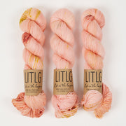 Life in The Long Grass HIGH TWIST SOCK - ANGEL CITY Merino wool Fingering coral Yarn