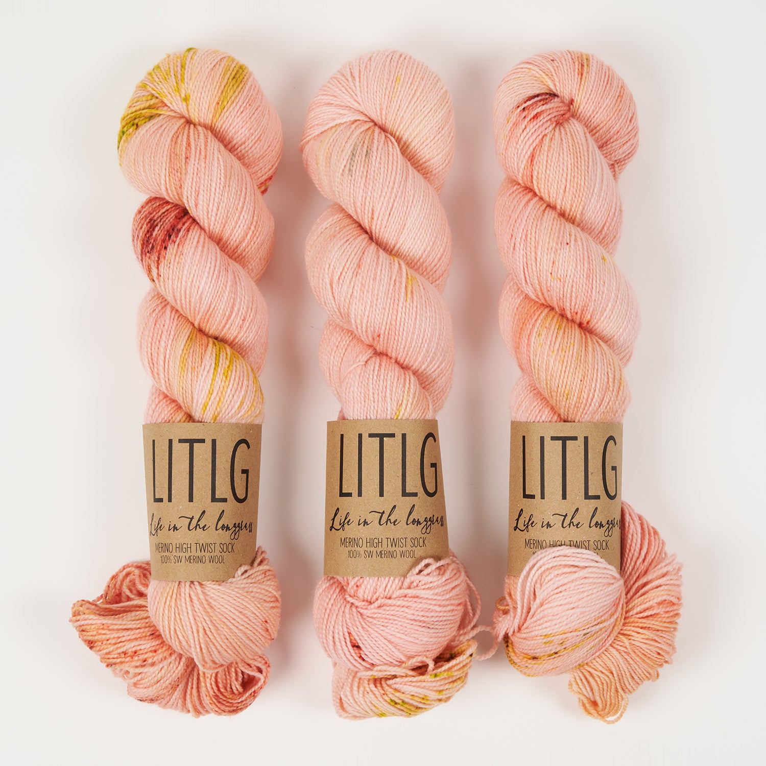 Life in The Long Grass HIGH TWIST SOCK - ANGEL CITY Merino wool Fingering coral Yarn