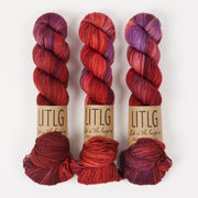 Life in The Long Grass HIGH TWIST SOCK - AUGUR Merino wool Fingering red Yarn