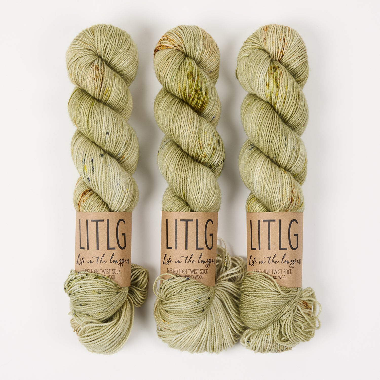 Life in The Long Grass HIGH TWIST SOCK - BEACHGRASS Merino wool Fingering green Yarn