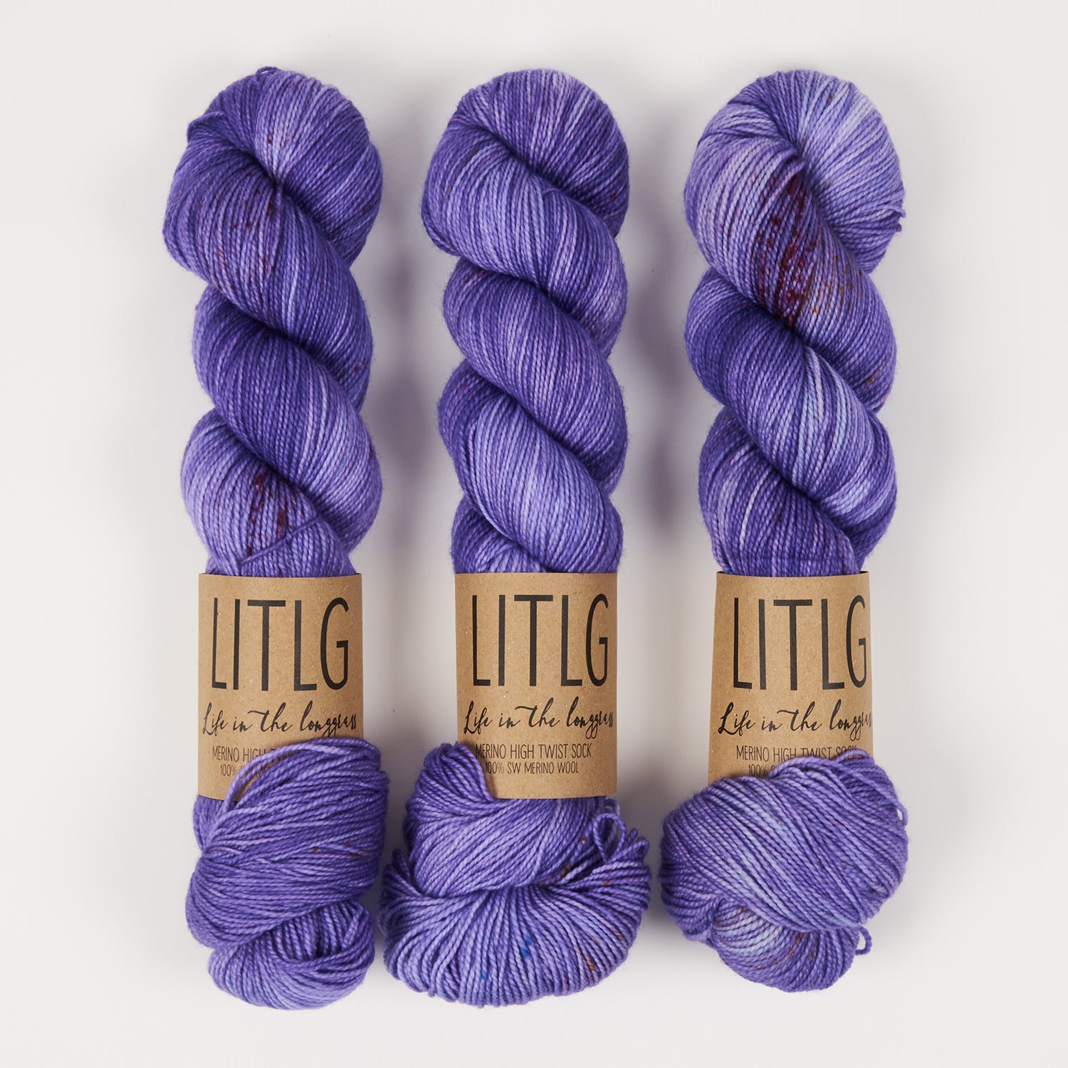 Life in The Long Grass HIGH TWIST SOCK - BEAUTYBERRY Merino wool Fingering purple Yarn
