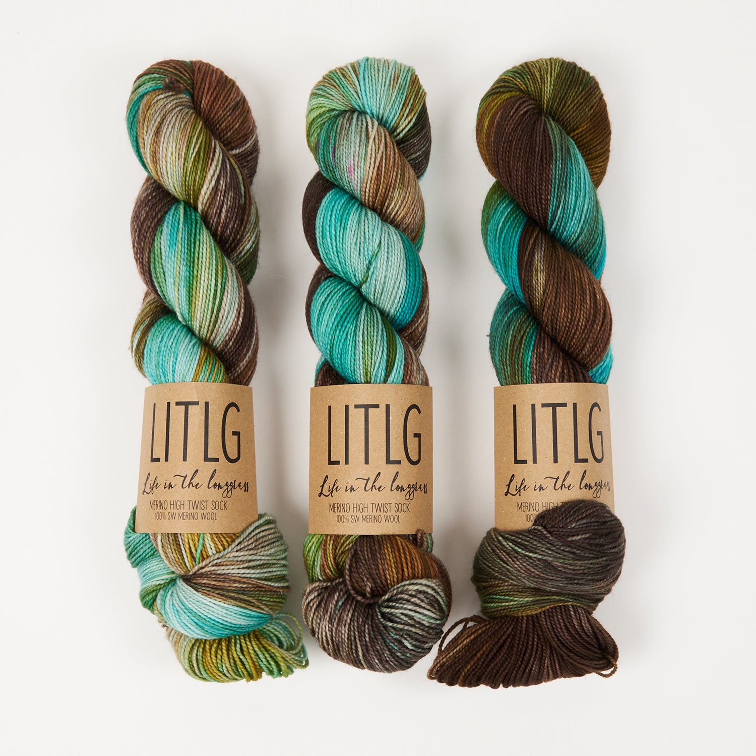 Life in The Long Grass HIGH TWIST SOCK - BURNISHED Merino wool Fingering brown Yarn