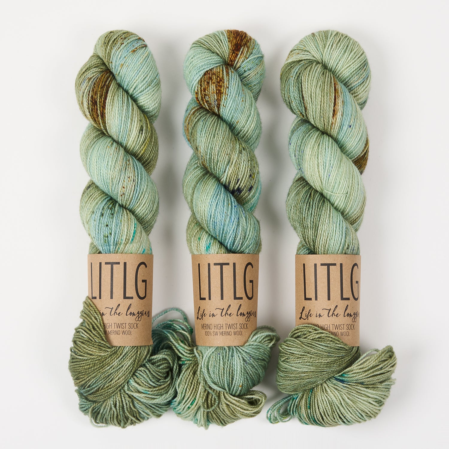 Life in The Long Grass HIGH TWIST SOCK - CONNEMARA MARBLE Merino wool Fingering blue Yarn