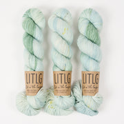 Life in The Long Grass HIGH TWIST SOCK - CRACKED ICE Merino wool Fingering blue Yarn