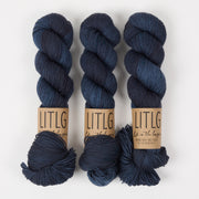 Life in The Long Grass HIGH TWIST SOCK - DEEP DREAM Merino wool Fingering blue Yarn