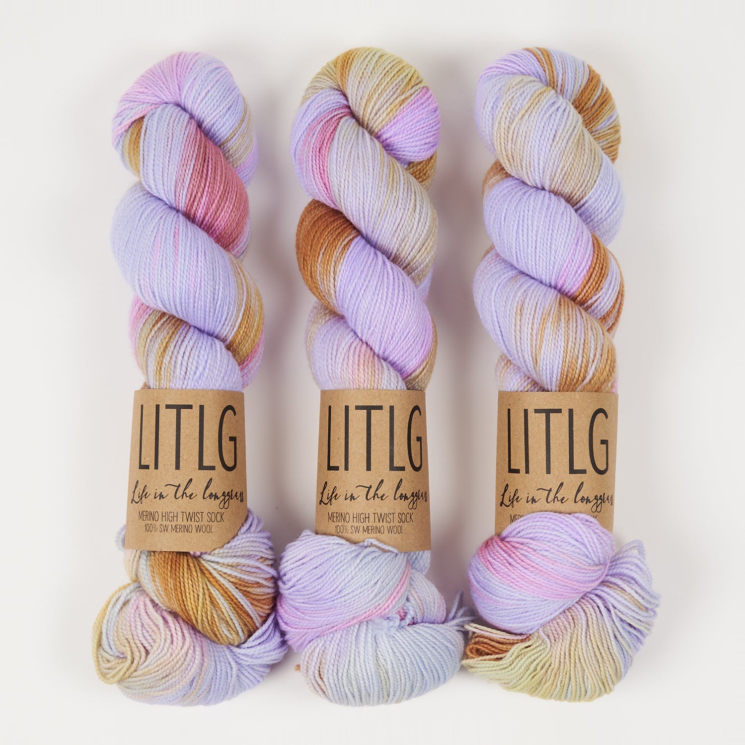 Life in The Long Grass HIGH TWIST SOCK - ECLIPTIC Merino wool Fingering purple Yarn