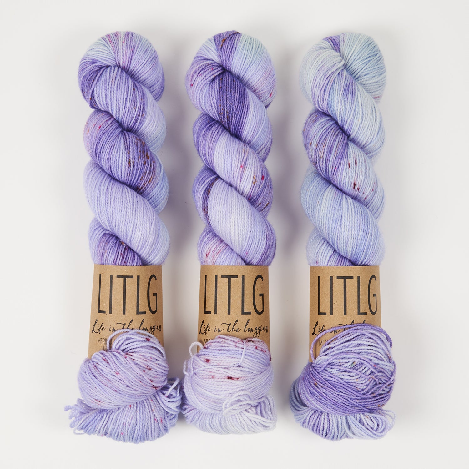 Life in The Long Grass HIGH TWIST SOCK - FROZEN Merino wool Fingering purple Yarn