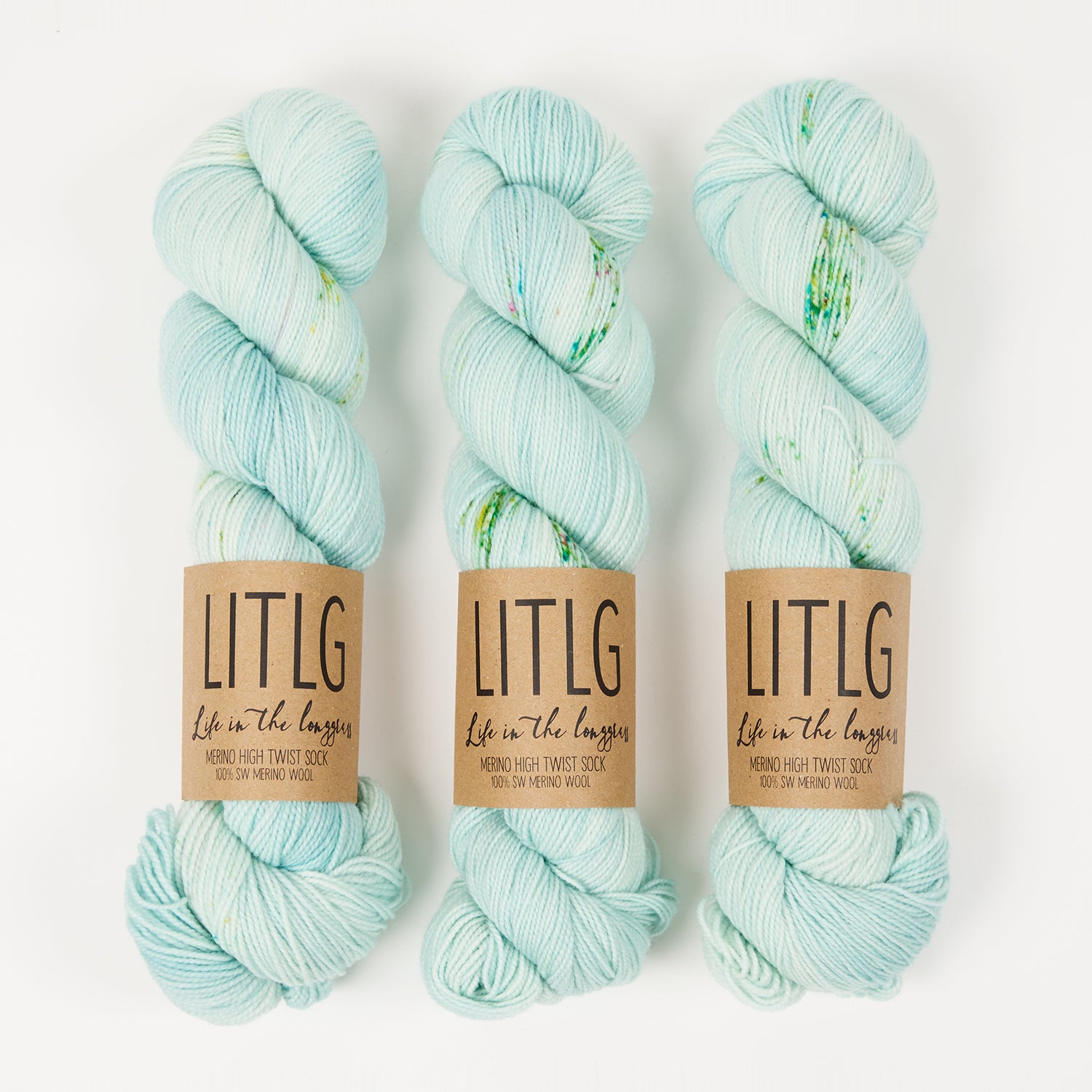 Life in The Long Grass HIGH TWIST SOCK - GAIA Merino wool Fingering blue Yarn