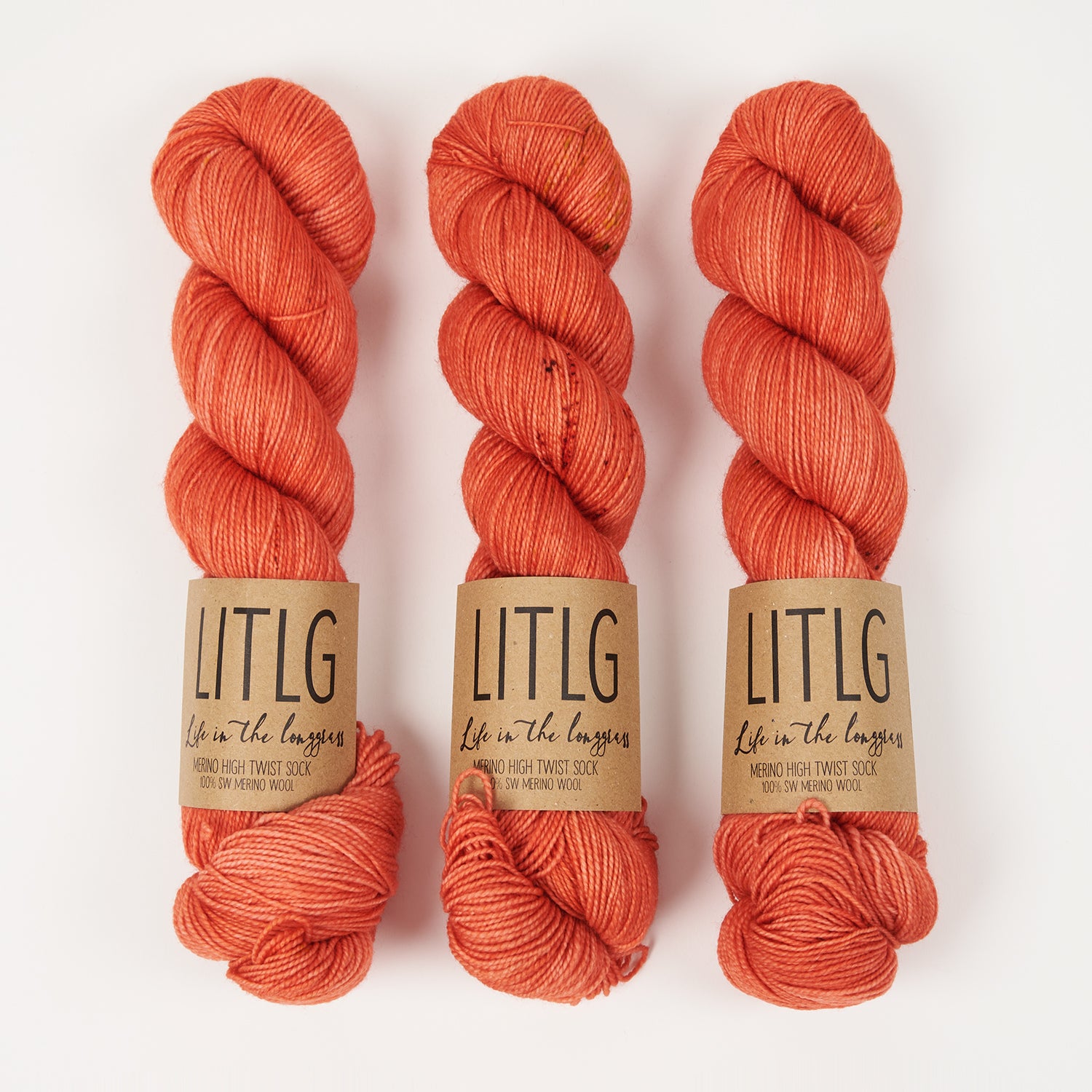 Life in The Long Grass HIGH TWIST SOCK - GIRLY TOMATO Merino wool Fingering red Yarn