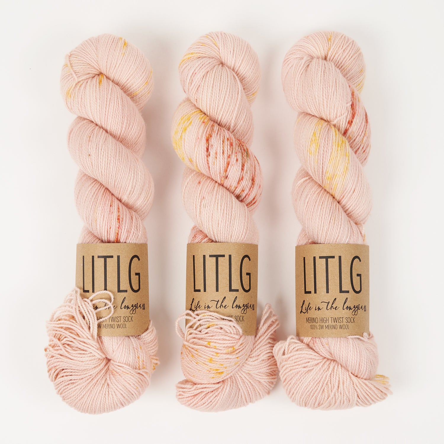 Life in The Long Grass HIGH TWIST SOCK - GLOW Merino wool Fingering pink Yarn