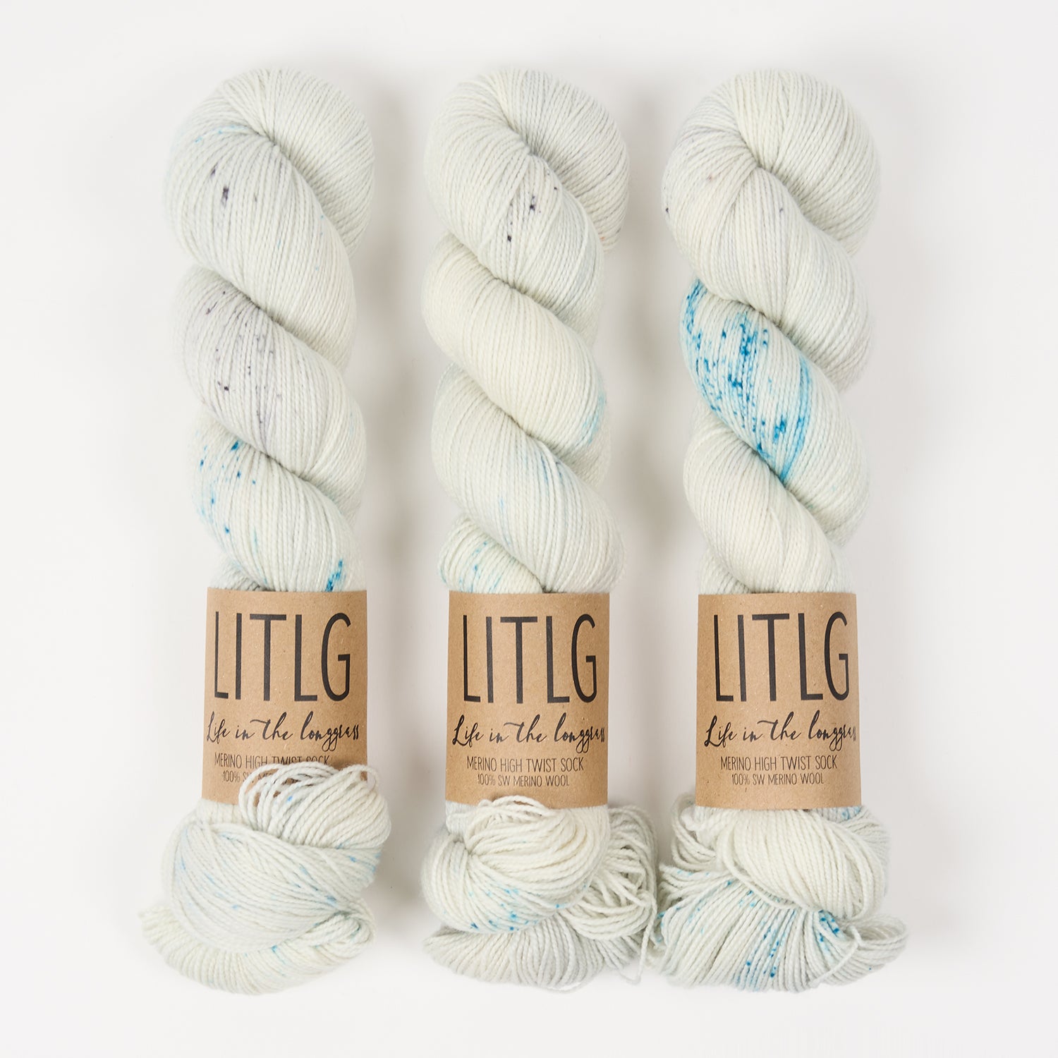 Life in The Long Grass HIGH TWIST SOCK - HOARFROST Merino wool Fingering grey Yarn