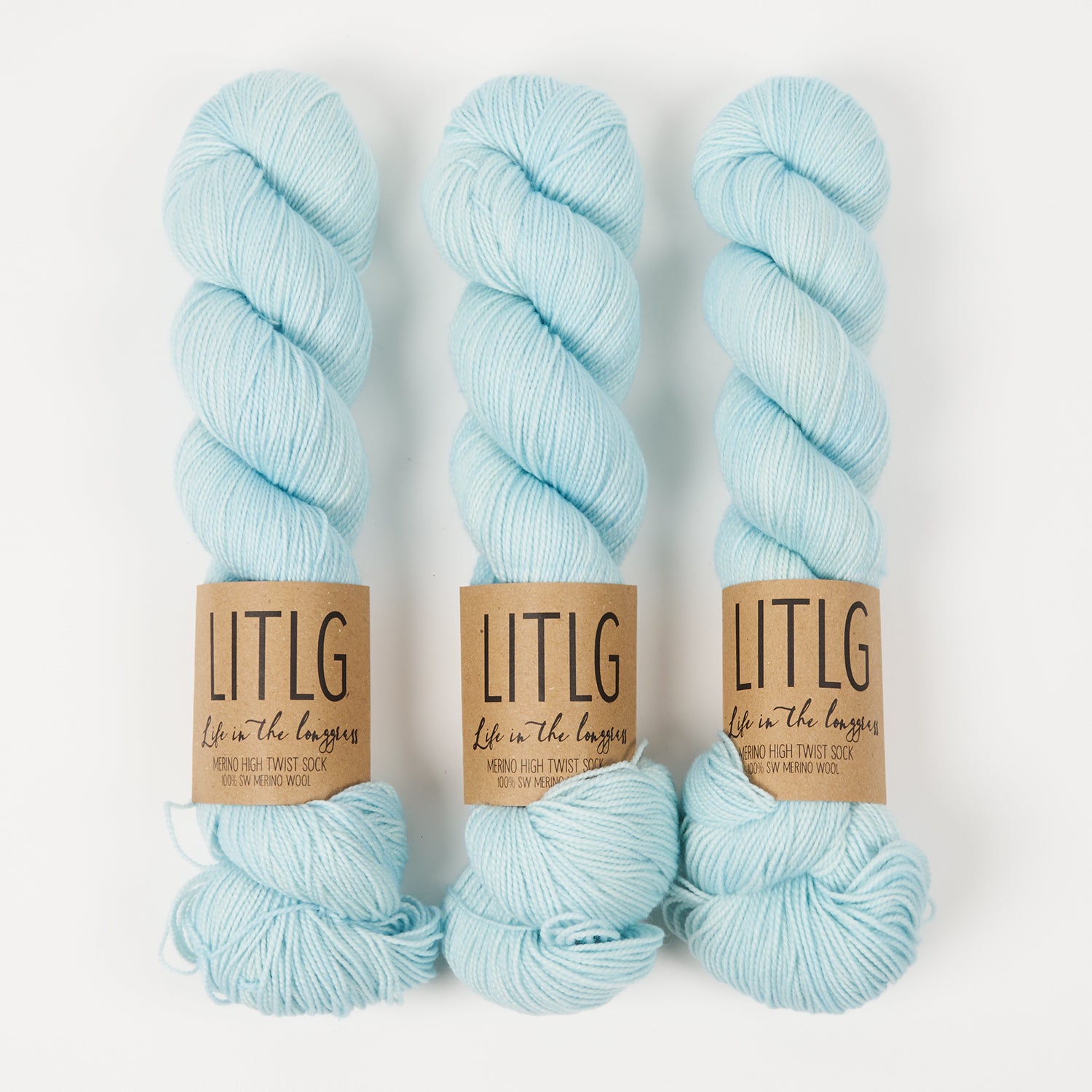 Life in The Long Grass HIGH TWIST SOCK - ICICLE Merino wool Fingering turquoise Yarn