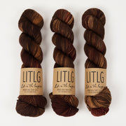 Life in The Long Grass HIGH TWIST SOCK - IN THE WOODS Merino wool Fingering brown Yarn