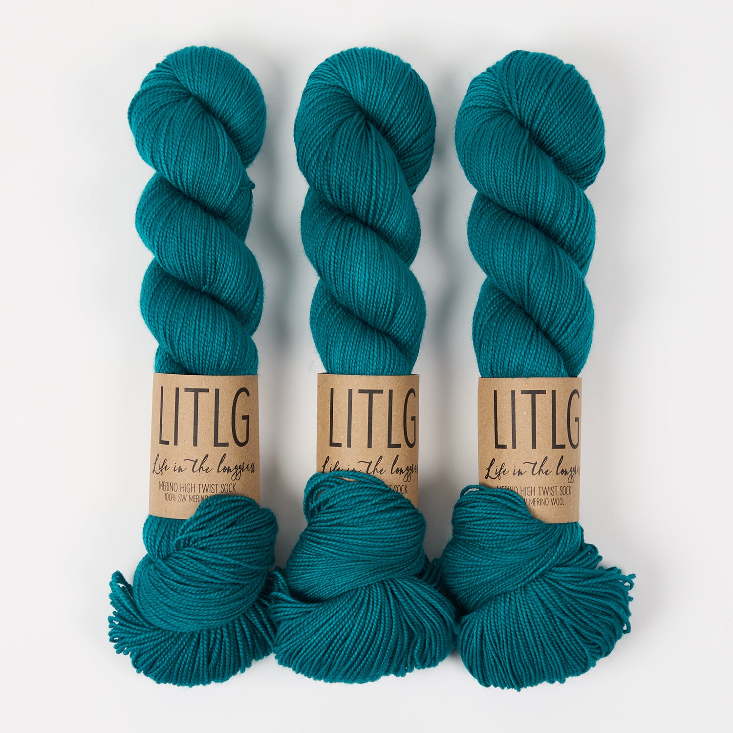 Life in The Long Grass HIGH TWIST SOCK - JEWEL Merino wool Fingering blue Yarn