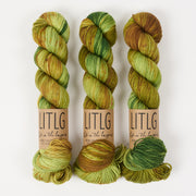 Life in The Long Grass HIGH TWIST SOCK - LICHEN Merino wool Fingering green Yarn