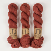 Life in The Long Grass HIGH TWIST SOCK - LOUNGE Merino wool Fingering orange red Yarn