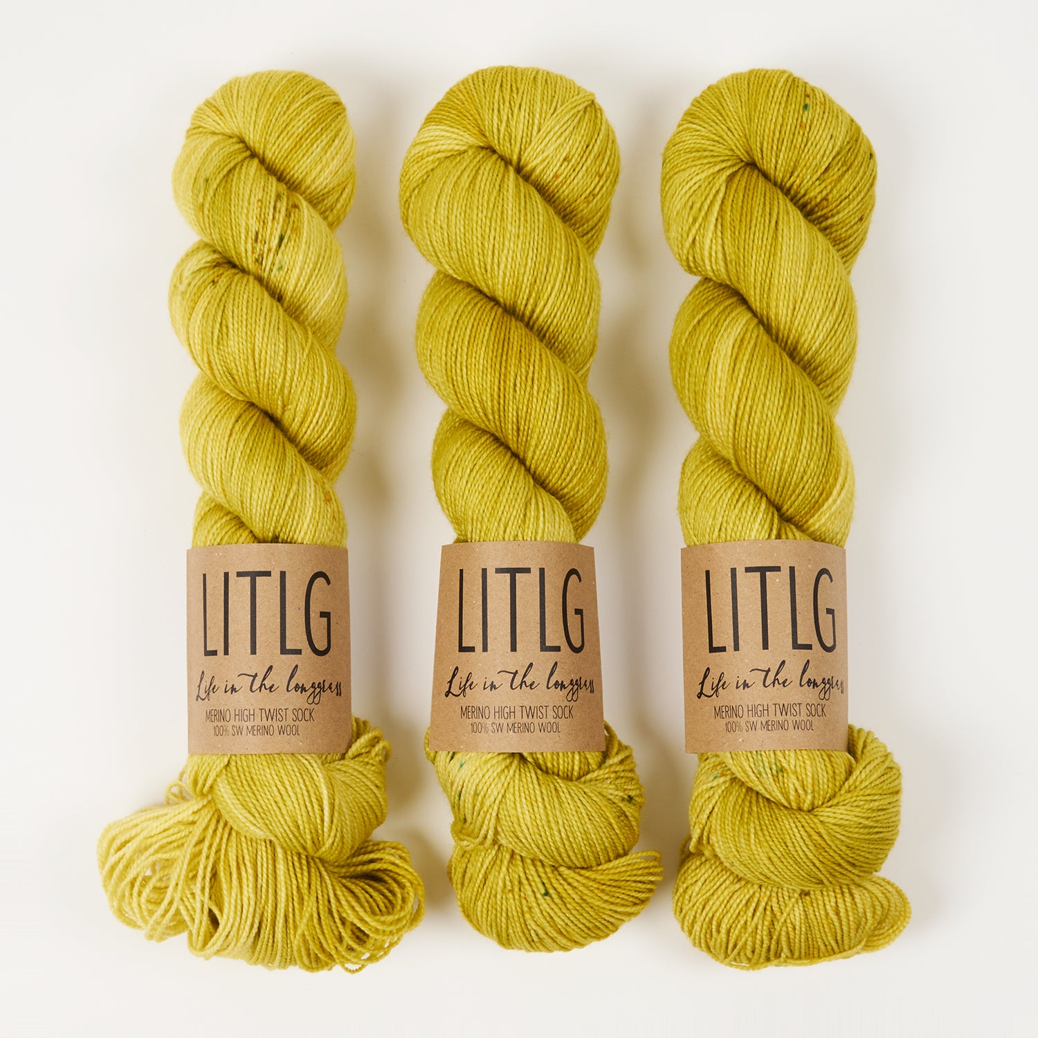 Life in The Long Grass HIGH TWIST SOCK - MYTHICAL Merino wool Fingering yellow Yarn