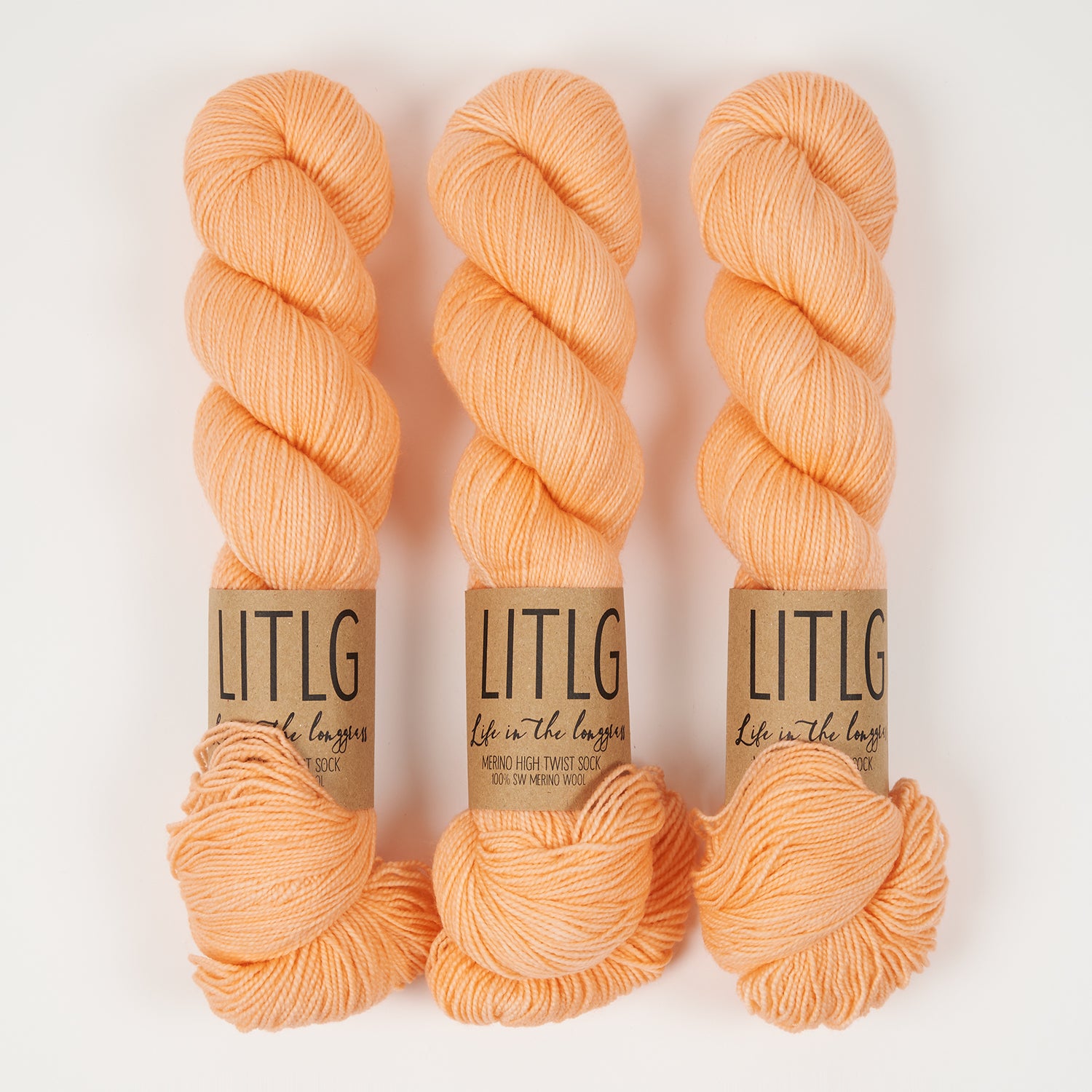 Life in The Long Grass HIGH TWIST SOCK - NIMBUS Merino wool Fingering orange Yarn