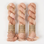 Life in The Long Grass HIGH TWIST SOCK - NOON Merino wool Fingering pink Yarn