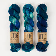 Life in The Long Grass HIGH TWIST SOCK - NORTHERN Merino wool Fingering blue Yarn