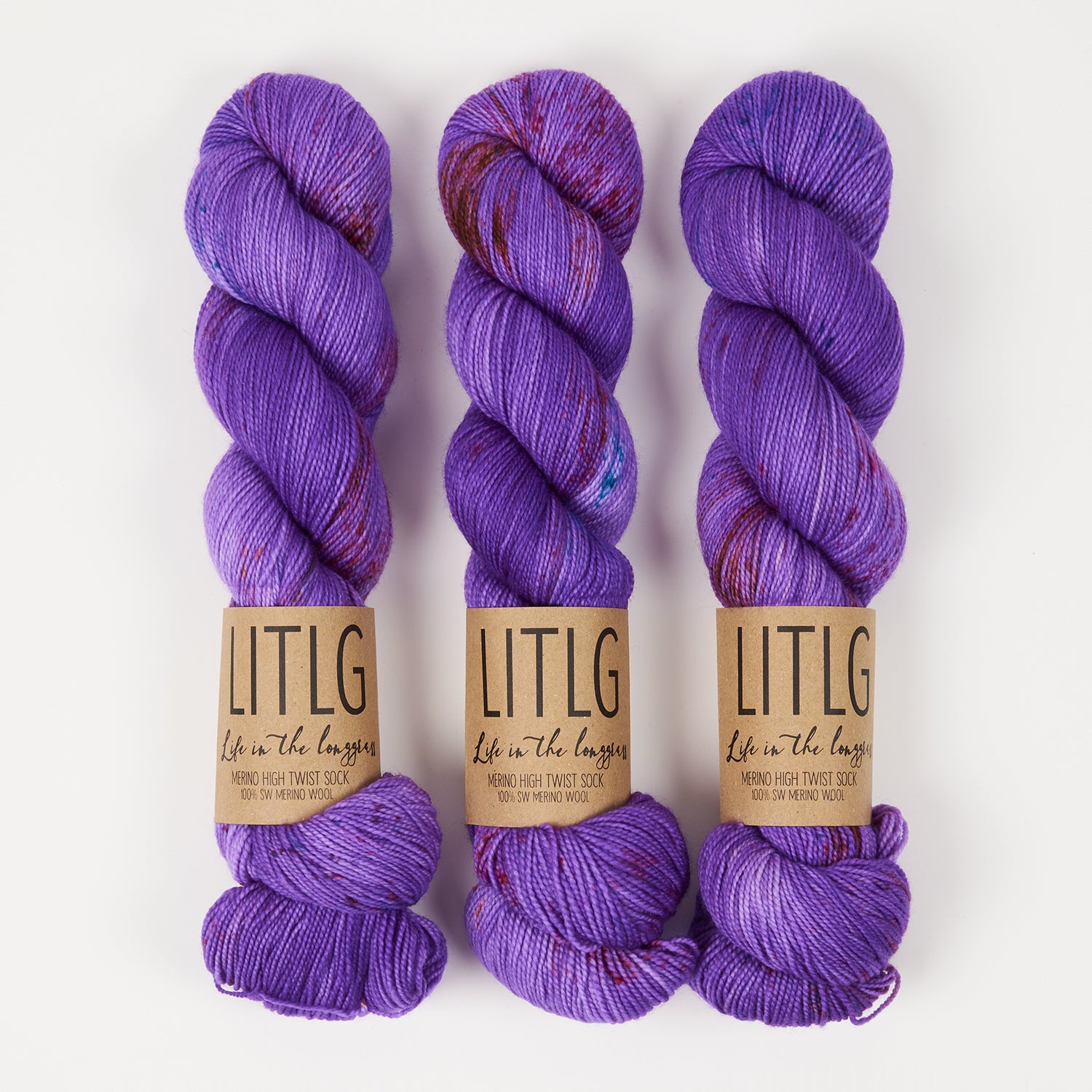Life in The Long Grass HIGH TWIST SOCK - PARASOL Merino wool Fingering purple Yarn