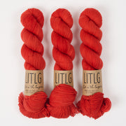 Life in The Long Grass HIGH TWIST SOCK - PEPPERCORN Merino wool Fingering red Yarn