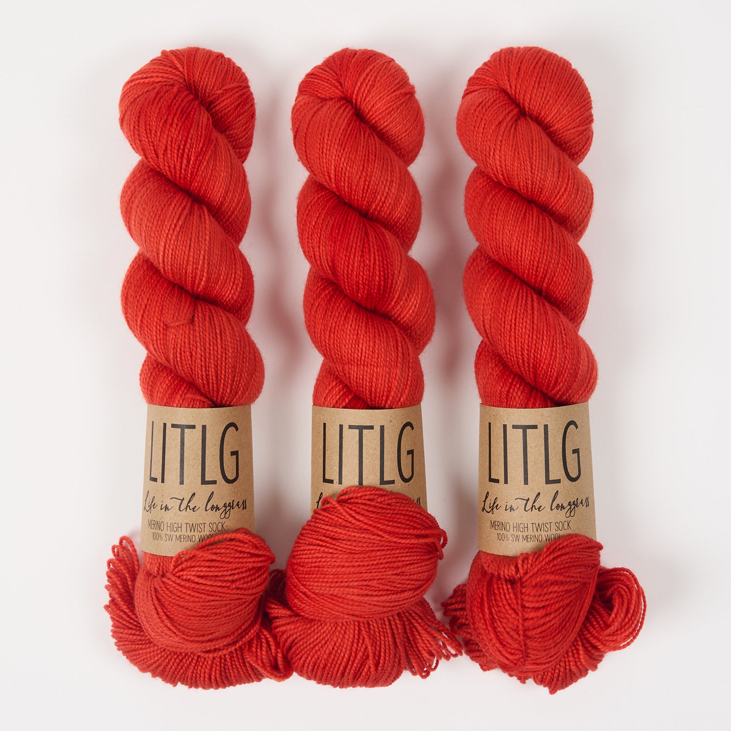 Life in The Long Grass HIGH TWIST SOCK - PEPPERCORN Merino wool Fingering red Yarn