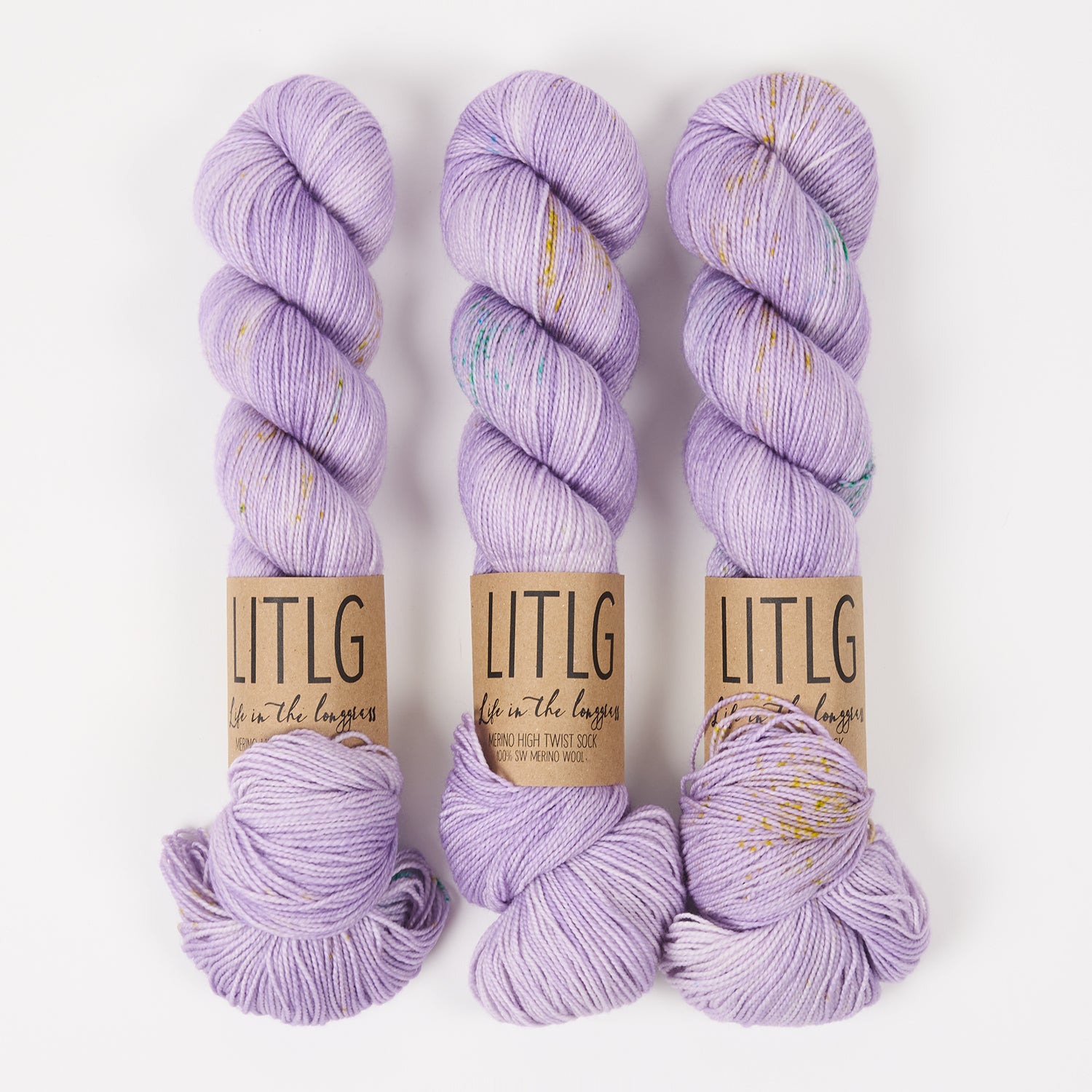Life in The Long Grass HIGH TWIST SOCK - POLAR FROST Merino wool Fingering purple Yarn
