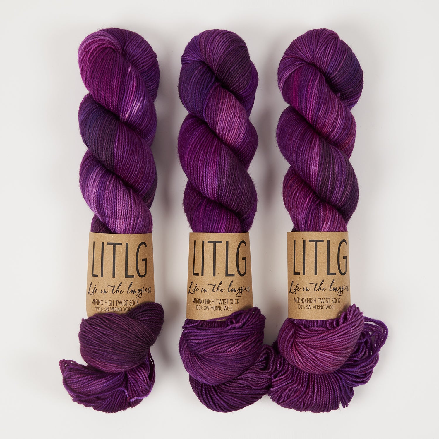 Life in The Long Grass HIGH TWIST SOCK - ROSE GARNET Merino wool Fingering pink Yarn