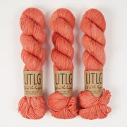 Life in The Long Grass HIGH TWIST SOCK - ROSY MELON Merino wool Fingering coral Yarn