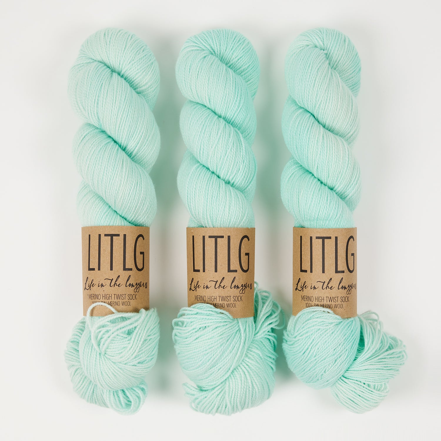 Life in The Long Grass HIGH TWIST SOCK - SAILOR MOON Merino wool Fingering green turquoise Yarn