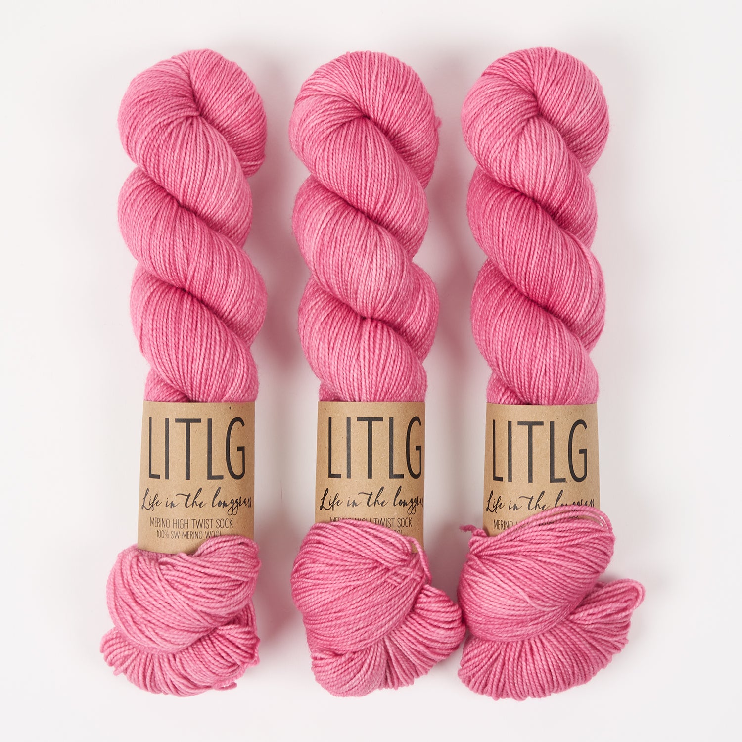 Life in The Long Grass HIGH TWIST SOCK - SECRET Merino wool Fingering pink Yarn