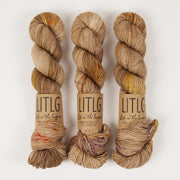 Life in The Long Grass HIGH TWIST SOCK - SEEDHEAD Merino wool Fingering brown Yarn