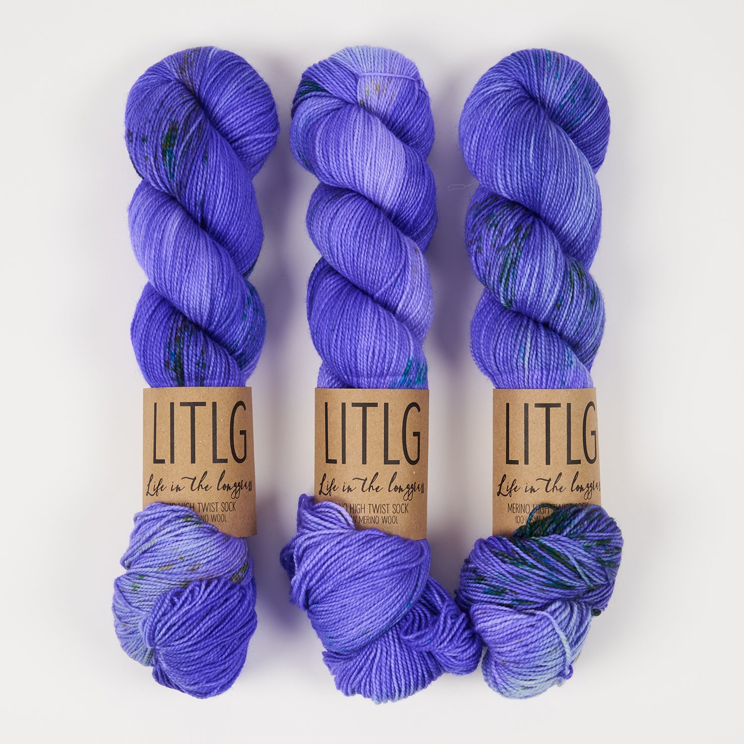Life in The Long Grass HIGH TWIST SOCK - VOLTAGE Merino wool Fingering blue Yarn