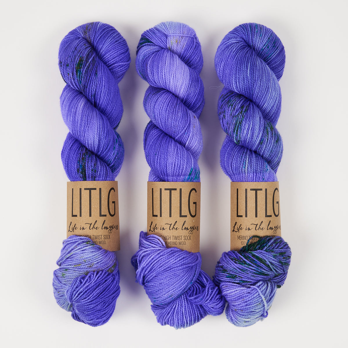 Life in The Long Grass HIGH TWIST SOCK - VOLTAGE Merino wool Fingering blue Yarn