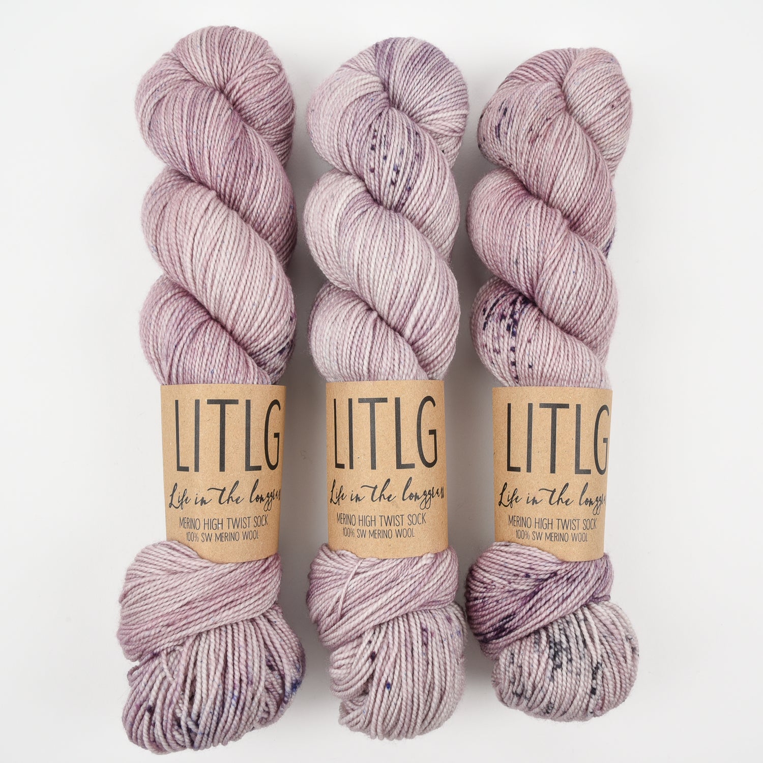 Life in The Long Grass HIGH TWIST SOCK - CRUSH Merino wool Fingering purple Yarn