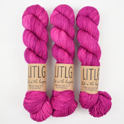 Life in The Long Grass HIGH TWIST SOCK - LUSH Merino wool Fingering pink Yarn