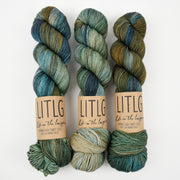Life in The Long Grass HIGH TWIST SOCK - MARSHES Merino wool Fingering green Yarn