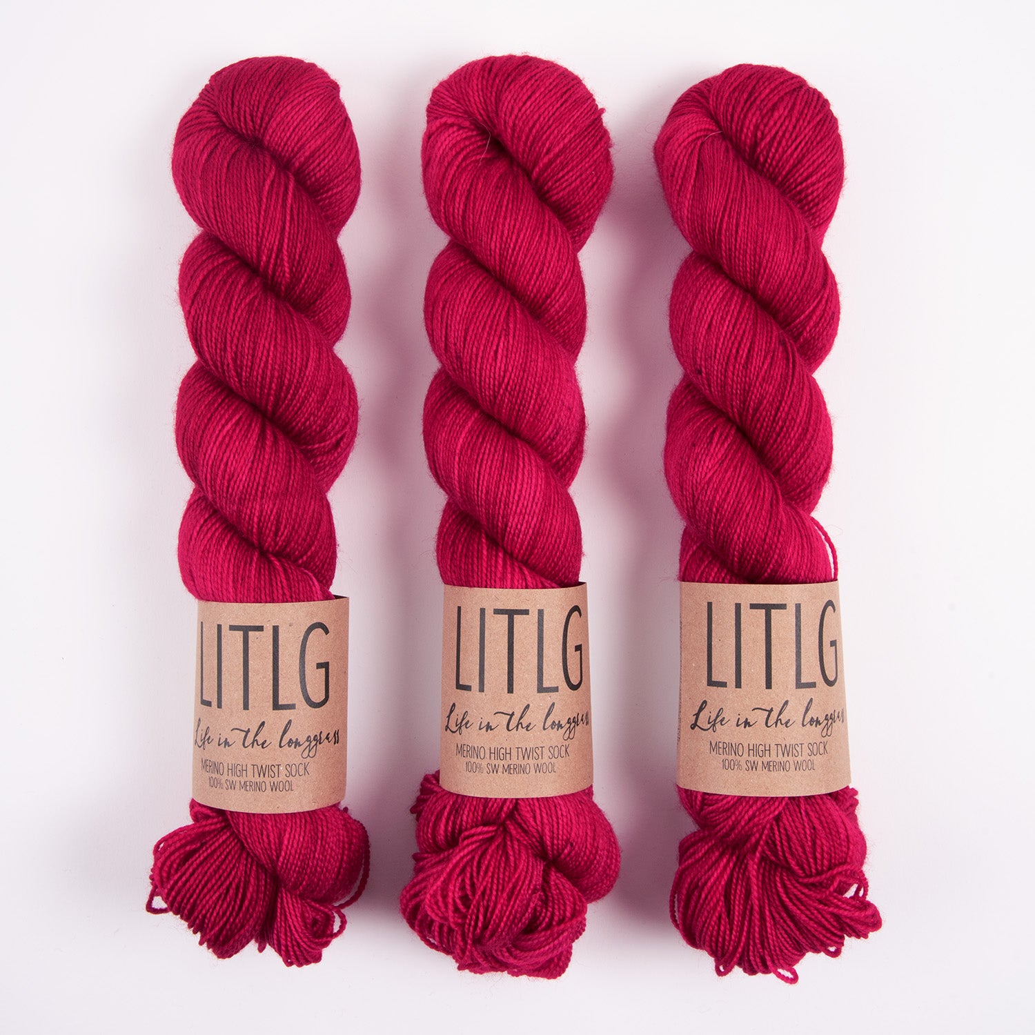 Life in The Long Grass HIGH TWIST SOCK - QUEST Merino wool Fingering red Yarn