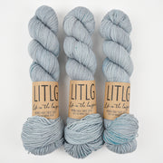Life in The Long Grass HIGH TWIST SOCK - THAW Merino wool Fingering grey blue Yarn